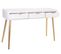 Meuble Console, Table Console En Bois Avec 3 Tiroirs Coloris Blanc - L. 120 X P. 41 X H. 78 Cm