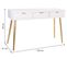 Meuble Console, Table Console En Bois Avec 3 Tiroirs Coloris Blanc - L. 120 X P. 41 X H. 78 Cm