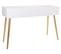 Meuble Console, Table Console En Bois Avec 3 Tiroirs Coloris Blanc - L. 120 X P. 41 X H. 78 Cm