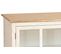 Buffet, Meuble De Rangement Avec 3 Portes En Bois Naturel , Blanc Et Verre