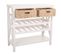 Buffet, Meuble De Rangement En Bois Avec 2 Tiroirs Coloris Blanc - L. 88 X P. 38 X H. 86 Cm