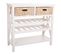 Buffet, Meuble De Rangement En Bois Avec 2 Tiroirs Coloris Blanc - L. 88 X P. 38 X H. 86 Cm