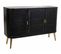 Buffet, Meuble De Rangement En Bois Avec 3 Portes Coloris Noir  - L. 118 X P. 37 X H. 80 Cm