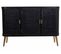 Buffet, Meuble De Rangement En Bois Avec 3 Portes Coloris Noir  - L. 118 X P. 37 X H. 80 Cm