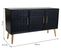 Buffet, Meuble De Rangement En Bois Avec 3 Portes Coloris Noir - L. 120 X P. 41,5 X H. 71 Cm