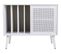 Meuble Bas, Meuble De Rangement En Bois Et Grillage Coloris Blanc - L. 80 X P. 38 X H. 67 Cm