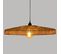 Lampe Suspendue, Suspension Luminaire En Acier Noir Et Bois De Jute Coloris Naturel