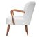 Fauteuil Avec Accoudoirs En Bois, Polyester Coloris Blanc, Marron  -  L. 62,5  X P. 71 X H. 79 Cm