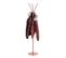 Porte-manteau Avec 3 Crochets En Métal Coloris Rouge -diamètre 35 X  Hauteur 173 Cm