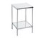 Table D'appoint En Métal Chromé Coloris Gris Et Verre - Longueur 29 X Profondeur 29 X Hauteur 46 Cm