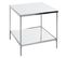 Table D'appoint En Métal Chromé Coloris Gris Et Verre - Longueur 45 X Profondeur 45 X Hauteur 46 Cm