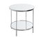 Table D'appoint En Métal Chromé Coloris Gris Et Verre - Diamètre 45 X Hauteur 46 Cm