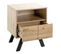 Meuble Console, Table Console Avec 1 Tiroir En Bois Coloris Chêne Et Métal Noir