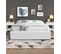 Lit Coffre Loris Blanc + Pieds  Pour Matelas 180x200 Cm - 2 X 14 Lattes