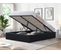 Lit Coffre Loris Noir + Pieds Pour Matelas 120x190 Cm - 2 X 12 Lattes