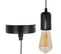 Suspension Ampoule Indus - H. 100 Cm - Noir Et Blanc