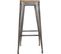 Tabouret De Bar En Métal Joris - H. 80 Cm - Gris