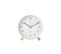 Horloge Réveil En Métal Lofty - Diam. 11 Cm - Blanc