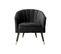 Fauteuil 1 Place En Polyester Effet Velours - Noir