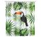 Rideau De Douche Tropical Toucan - Polyester - 180 X 200 Cm - Blanc