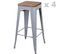 Lot De 4 Tabourets De Bar Vintage Liv - Gris Mat