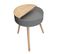 2 Tables De Nuit Coffre Scandinave - Diam. 45 Cm - Gris