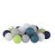 Guirlande Lumineuse 20 Boules Fresh - Diam. 6 Cm - Bleu, Gris Et Blanc