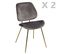 Lot De 2 Chaises Design Velours Et Métal Slow - Gris