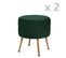 2 Tabourets Design Velours Contempo Solaro - Diam. 35 X H. 41 Cm - Vert