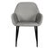 Lot De 2 Fauteuils De Table Giulia Effet Velours - Gris Foncé