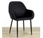 Lot De 2 Fauteuils De Table Giulia Effet Velours - Noir