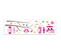 Lot 2x Sticker Enfant Chouettes - 70 X 20 Cm - Blanc Et Rose