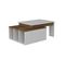 Table Basse Sur 2 Niveaux Avec 3 Niches De Rangement - Blanc Et Marron