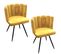 Lot De 2 Chaises Design Effet Velours Ariel - Jaune