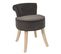 Tabouret Crapaud Effet Velours - Gris