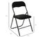 Lot De 6 Chaises Pliantes Effet Velours - Noir