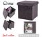 Pouf De Rangement Pliable Kube En Velours - Marron Anthracite