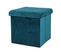 Pouf De Rangement Pliable Kube En Velours - Bleu Vert