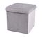 Pouf De Rangement Pliable Kube En Velours - Gris Clair