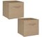 Lot De 2 Boites De Rangement Pliable En Jute - 31 X 31 - Marron