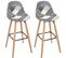 Lot De 2 Tabourets De Bar - Beige Et Gris