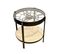 Table D'appoint En Verre Et Mdf - Diam.40,5cm - Bois Et Noir