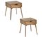 Lot De 2 Tables De Chevet Acina, En Bois D'acacias Avec 1 Tiroir