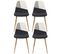 Lot De 4 Chaises Patchwork First - Noir Et Blanc