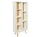 Bibliothèque 7 Niches De Rangement En Mdf Et Bois - Blanc Et Beige