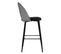 Lot De 2 Chaises De Bar Effet Velours Kara - Hauteur D'assise 76 Cm - Gris Ardoise