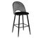 Lot De 2 Chaises De Bar Effet Velours Kara - Hauteur D'assise 76 Cm - Gris Ardoise