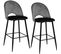 Lot De 2 Chaises De Bar Effet Velours Kara - Hauteur D'assise 76 Cm - Gris Ardoise