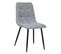 Lot De 4 Chaises Sirac Effet Velours - Gris Clair