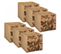 Lot De 6 Boîtes De Rangement Imprimé Tropical En Bambou Et Tissu - Marron